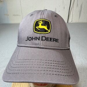 John Deere Embroidered Logo Baseball Cap Gray Snapback One Size Fits All